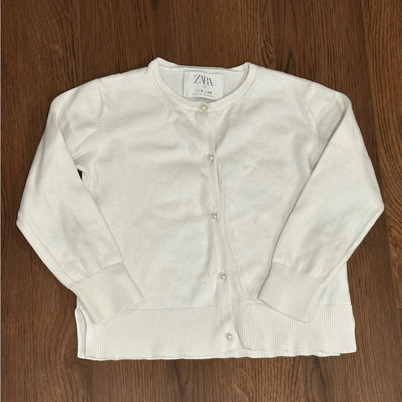 Zara Other - ZARA Girls Ivory Cardigan 6x
